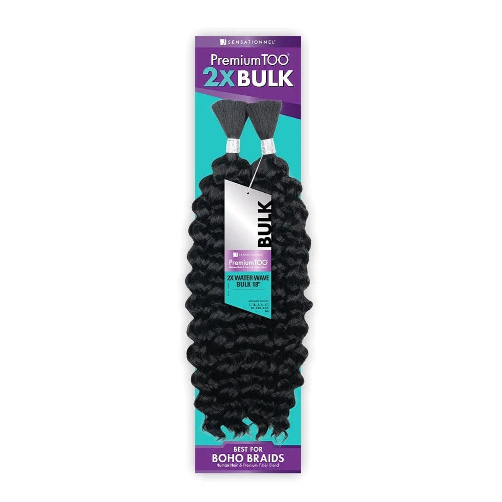 Sensationnel Premium Too Human Hair Blend 2X Bulk Braids – 2X WATER WAVE BULK 18”