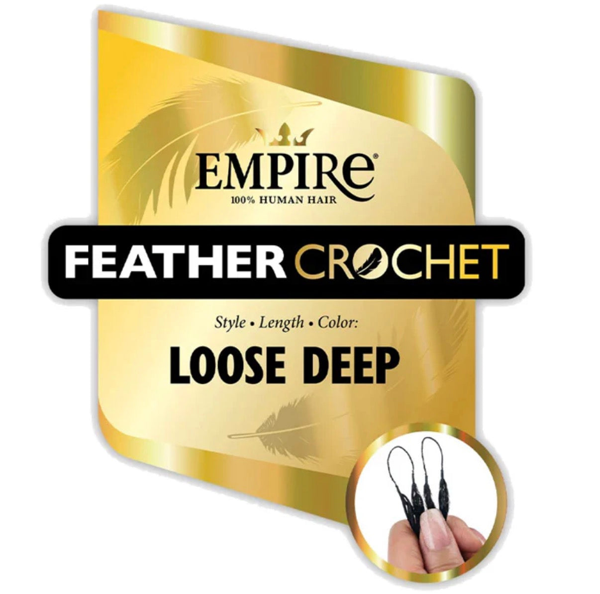 Sensationnel Empire 100% Human Hair Feather Crochet Braids – Loose Deep Wave (18”)