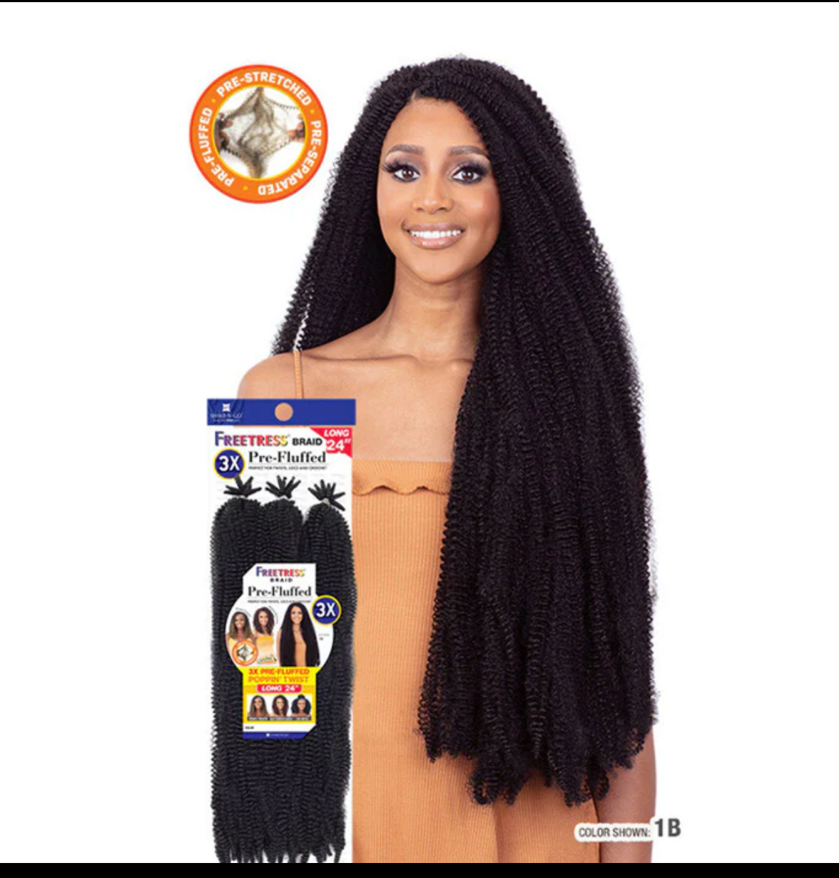 Freetress Braid Pre-Fluffed – 3X POPPIN TWIST 24