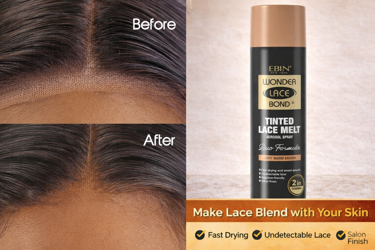 EBIN Wonder Bond Tinted Lace Melt Aerosol Spray