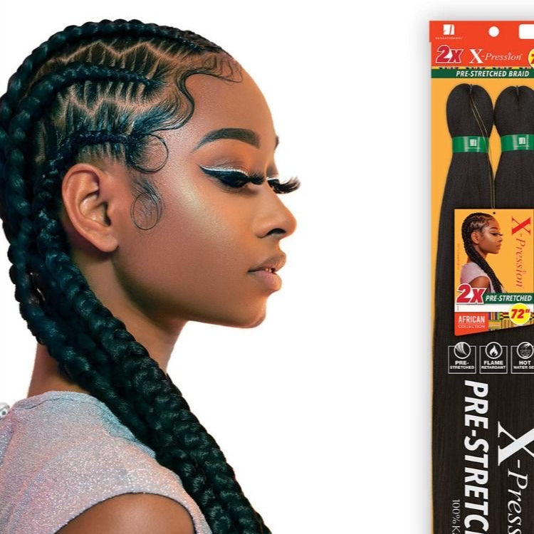 Sensationnel X-Pression Braiding Hair Bulk – 10X PRE-STRETCHED BRAID 48”