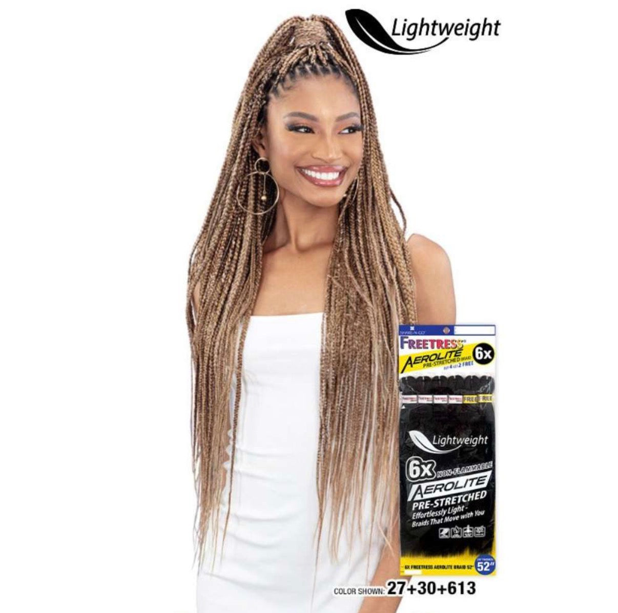 Freetress Pre-Stretched Braiding Hair - 6X Aerolite Braid 52”