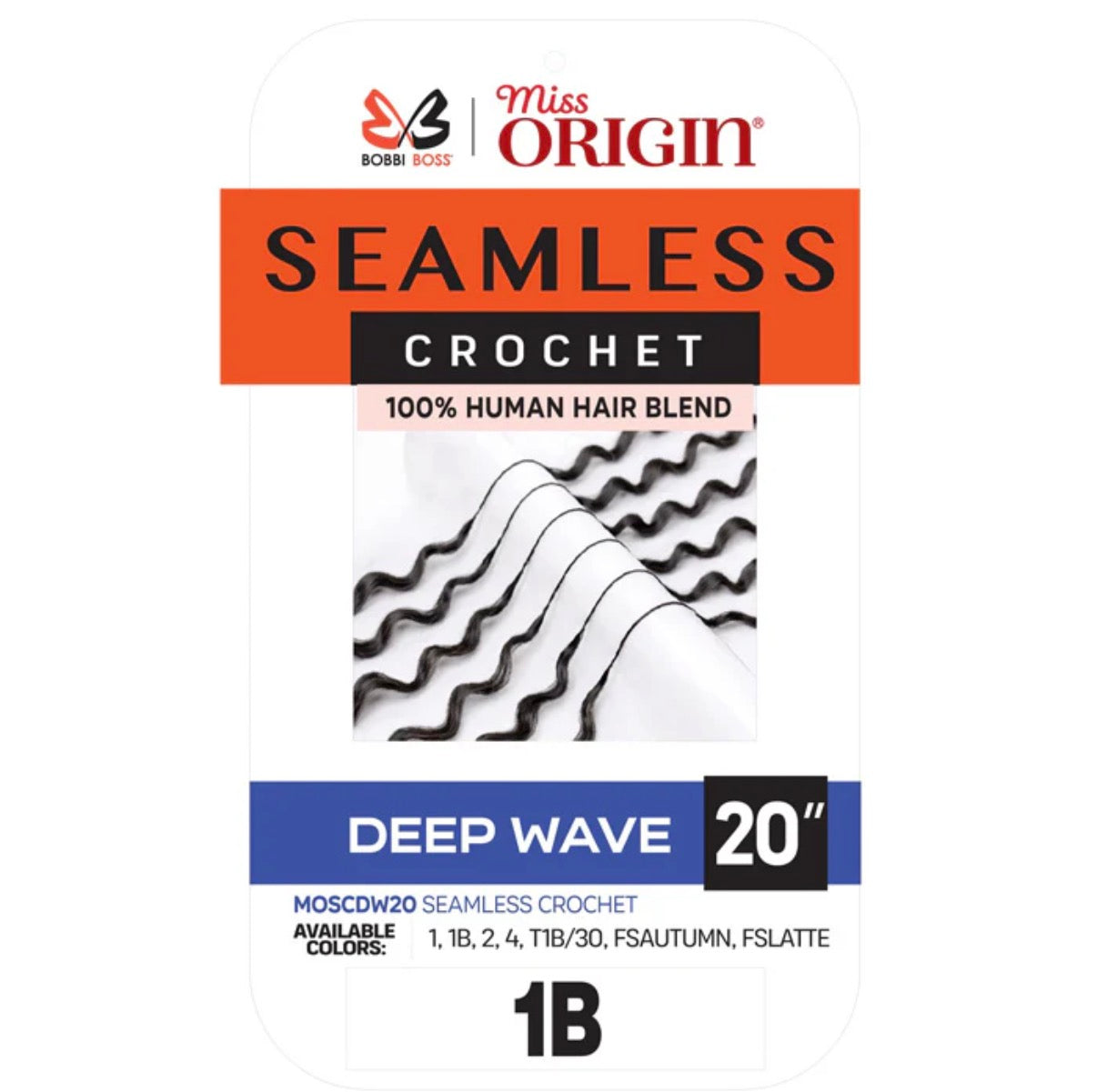 Bobbi Boss Miss Origin Seamless Crochet Braids – Hawaiian Jerry 20” Human Hair Blend